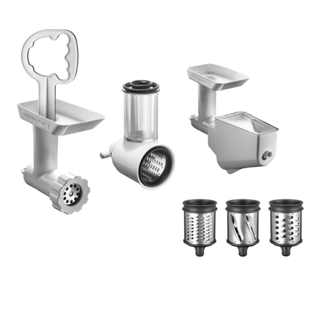 Набір з 3 насадок KitchenAid м'ясорубка, протирка, овочерізка 5KSM2FPPC (5KSMFGA, 5KSMFVSP, 5KSMVSA)