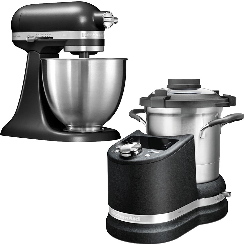 Комплект KitchenAid Кухонний процесор 4,5 л 5KCF0201XEBK + Міксер Mini Artisan 3,3 л 5KSM3311XEBM