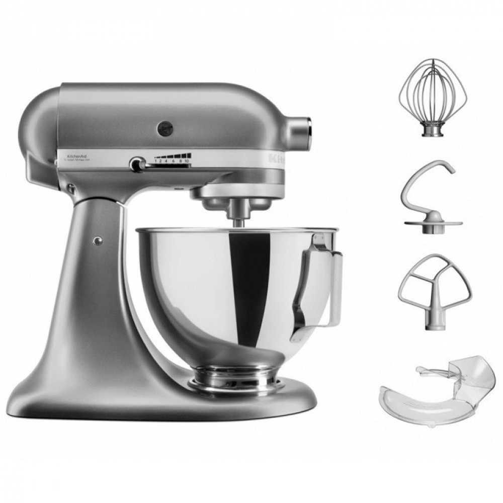 Міксер планетарний KitchenAid Artisan 4,3 л з відкидним блоком колір сріблястий 5KSM95PSECU