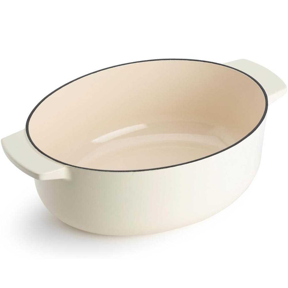 Гусятниця чавунна з кришкою KitchenAid Cast Iron 5,6 л мигдальний крем CC006062-001