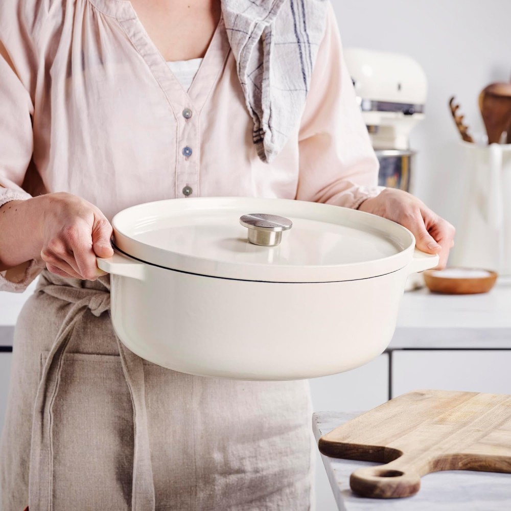 Гусятниця чавунна з кришкою KitchenAid Cast Iron 5,6 л мигдальний крем CC006062-001