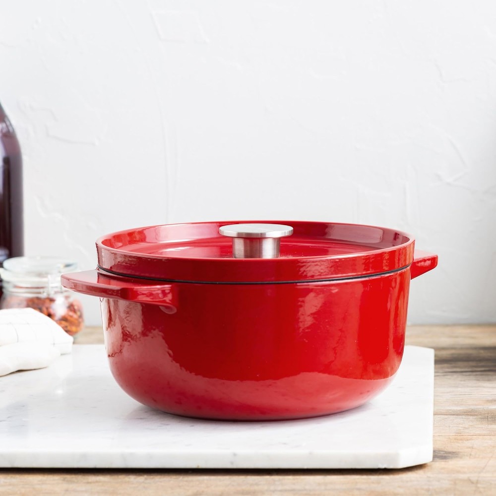 Каструля чавунна з кришкою KitchenAid Cast Iron 3,3 л червона CC006057-001