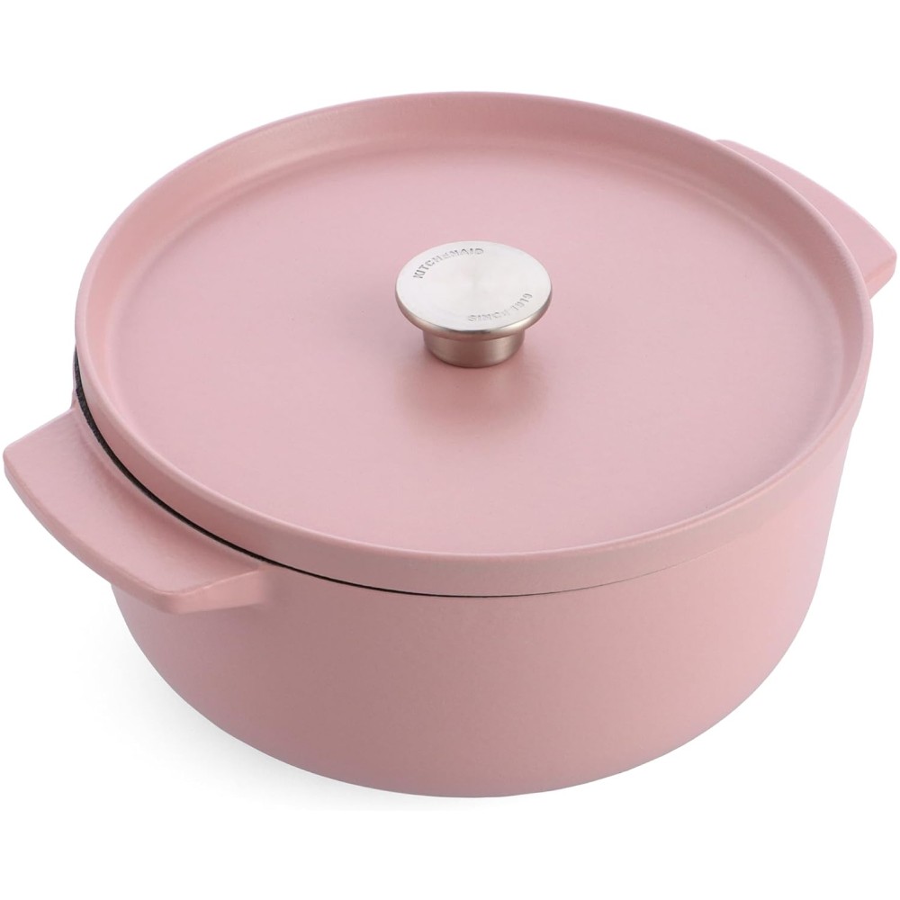 Каструля чавунна з кришкою KitchenAid Cast Iron 5,2 л суха троянда CC007431-001