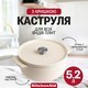 Каструля чавунна з кришкою KitchenAid Cast Iron 5,2 л мигдальний крем CC006059-001
