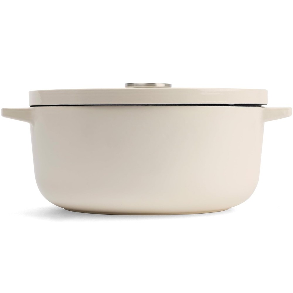 Каструля чавунна з кришкою KitchenAid Cast Iron 5,2 л мигдальний крем CC006059-001