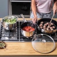 Набір ковшів з кришками KitchenAid Stainless Steel Sheet 6 предметів 16/18/20 см 1,5/2,1/3,1 л CC005740-001