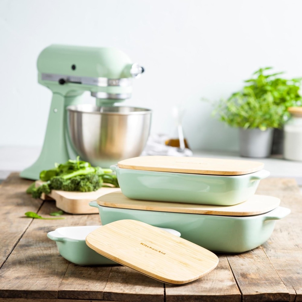 Форма для випічки KitchenAid Stoneware з кришкою фісташкова 0,9 л CC007424-001