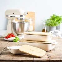Форма для випічки KitchenAid Stoneware з кришкою мигдальний крем 3,8 л CC006109-001