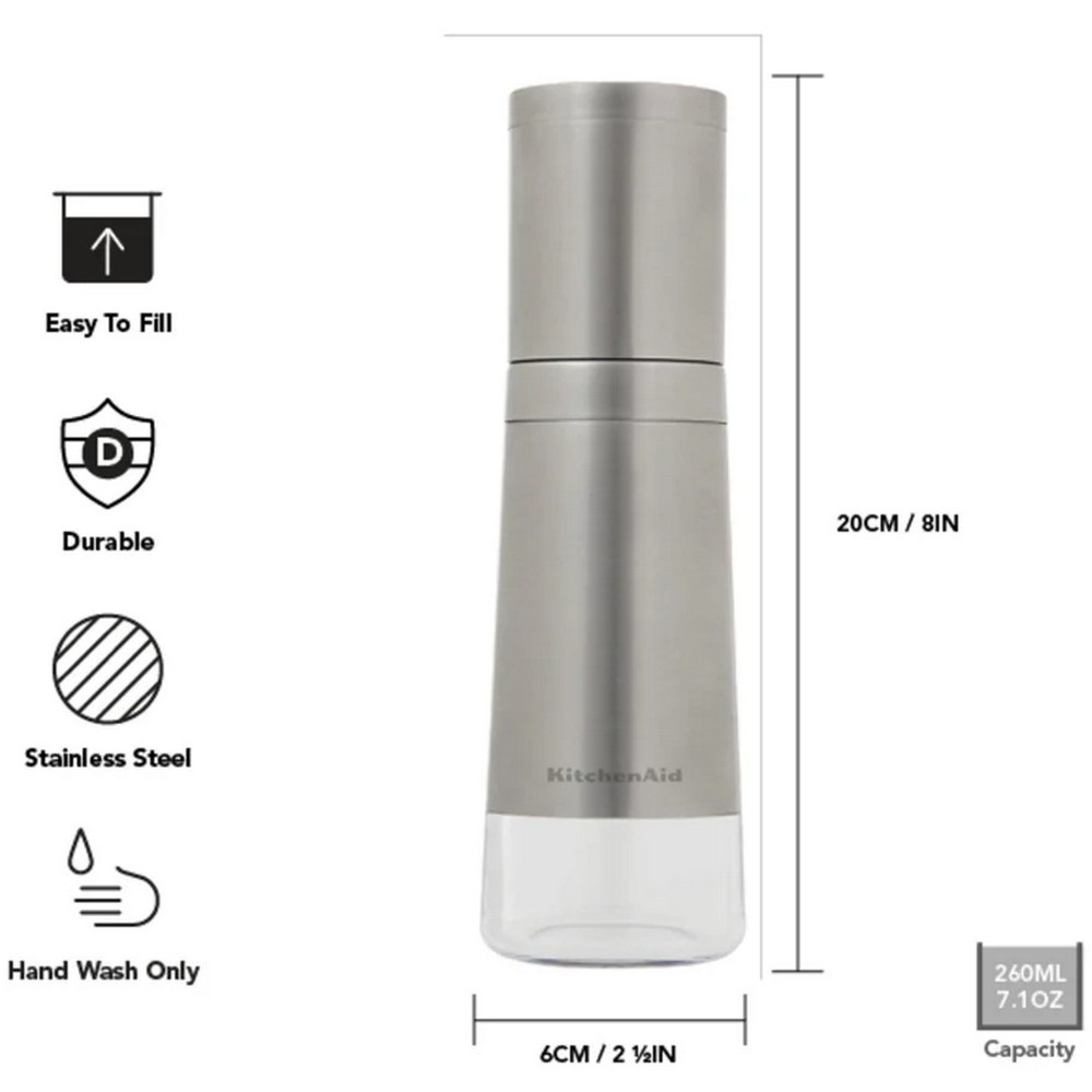 Набір млинків для солі та перцю KitchenAid Universal 2 шт 20,3 см сріблястий KOG988OSSSA