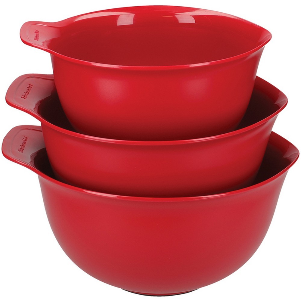 Набір мисок для змішування KitchenAid Universal 3 шт  2,4/3,3/4,3 л червоний KQG175OSERE