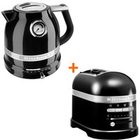 Фото Комплект KitchenAid Artisan Електрочайник 1,5 л 5KEK1522EOB + Тостер 5KMT2204EOB
